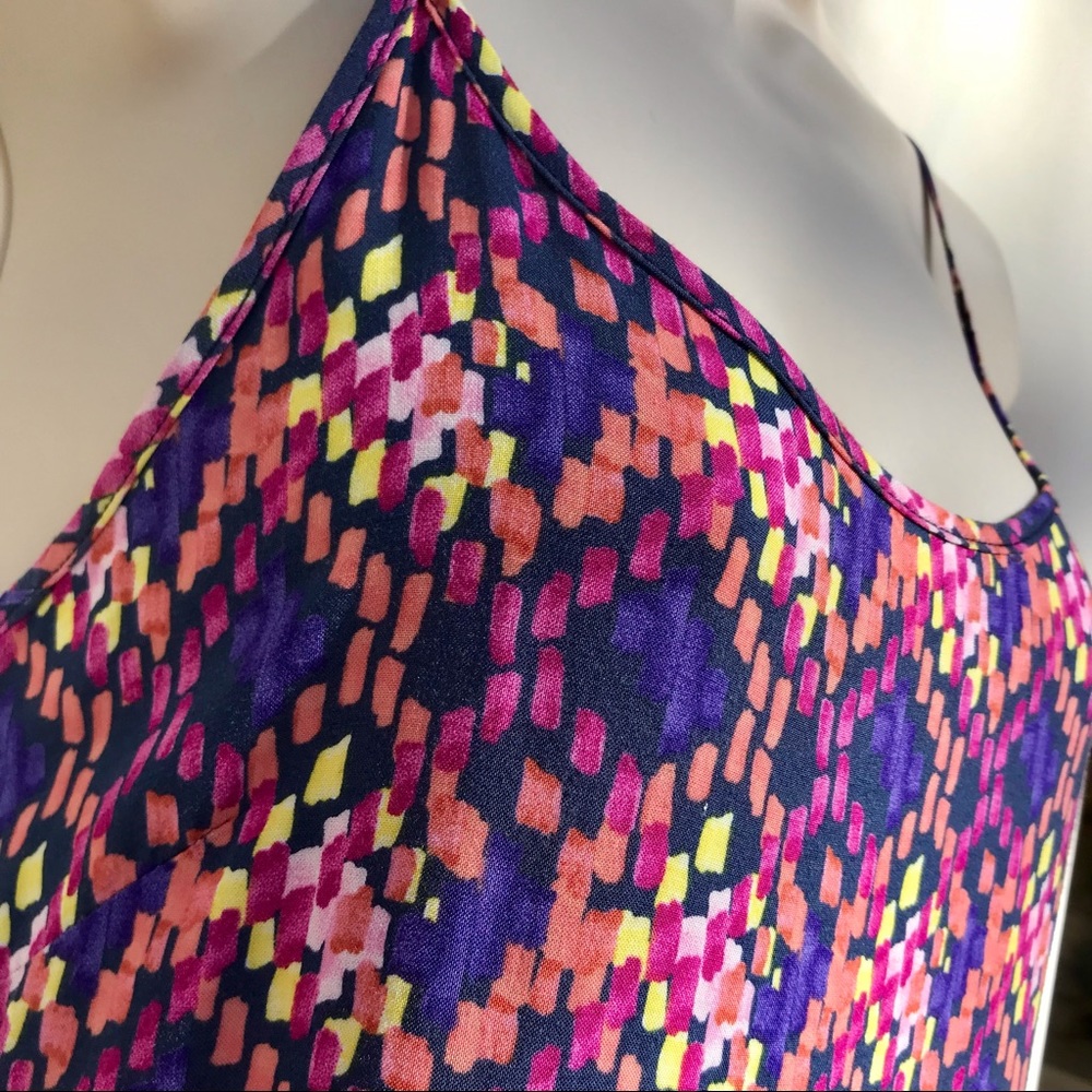 Cute Strappy summer dress. 100% rayon, Small. Adjustable straps